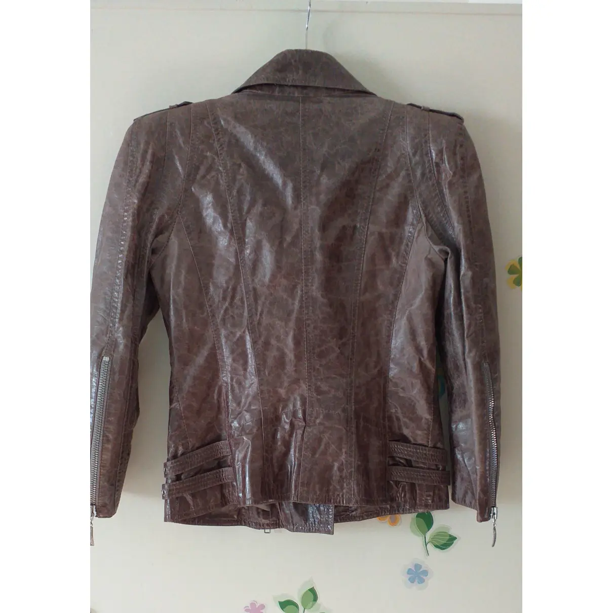 Leather biker jacket Guy Laroche - Vintage