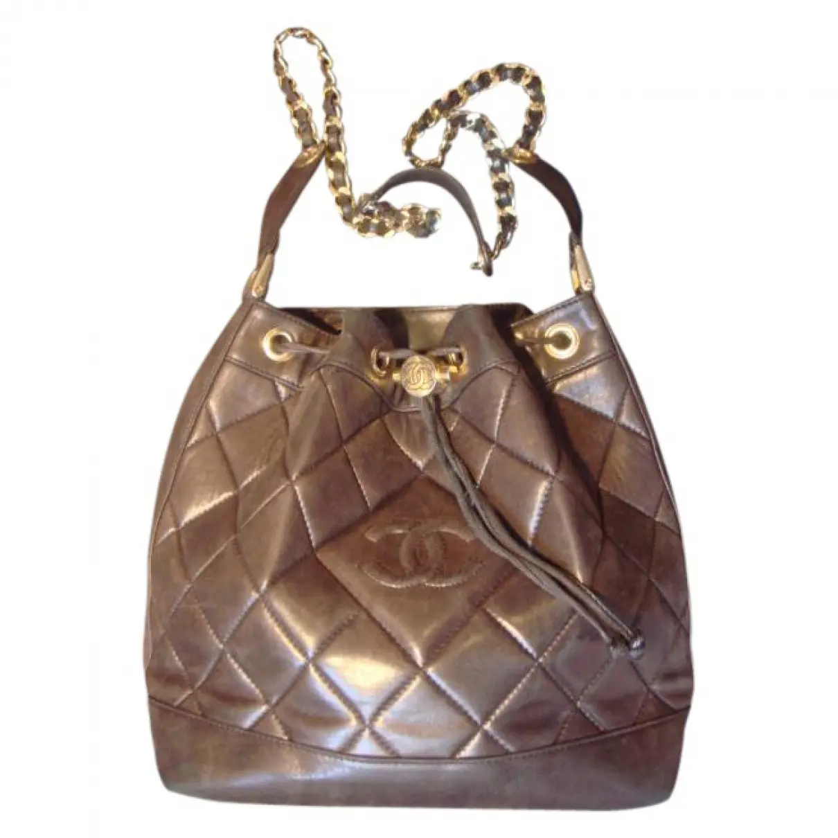 Brown Leather Handbag Chanel - Vintage