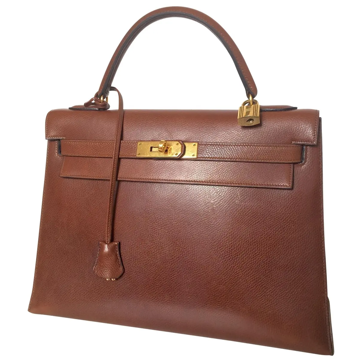 Brown Leather Handbag Kelly Hermès