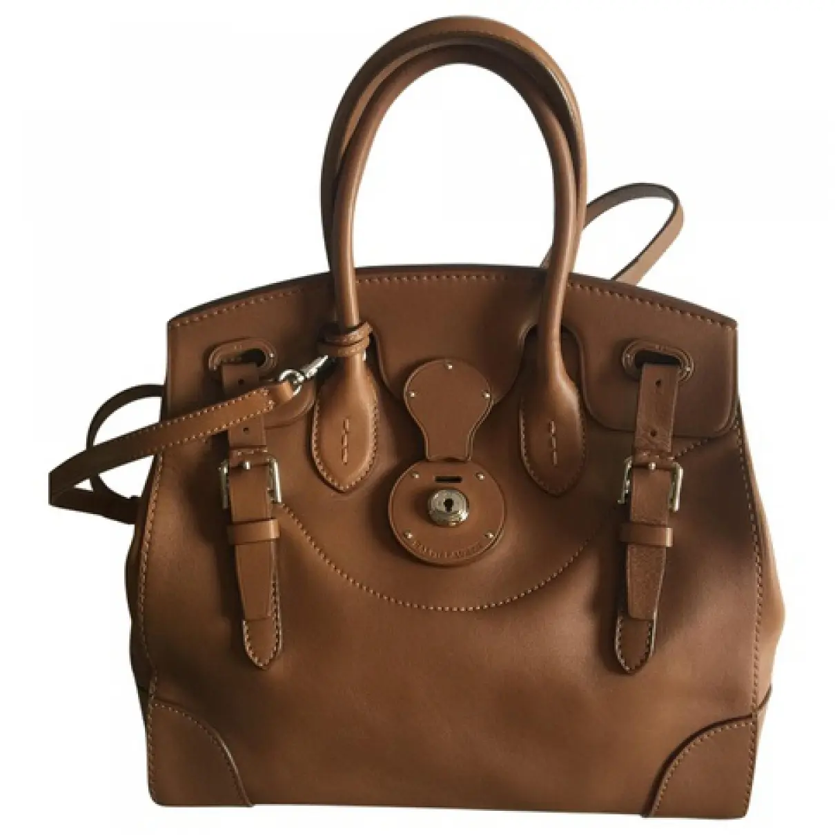 Brown Leather Handbag Ricky33 Ralph Lauren Collection
