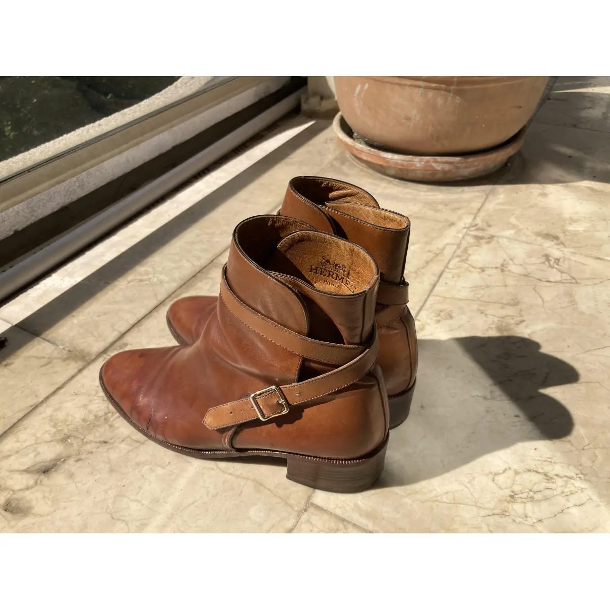 Leather ankle boots Hermès - Vintage