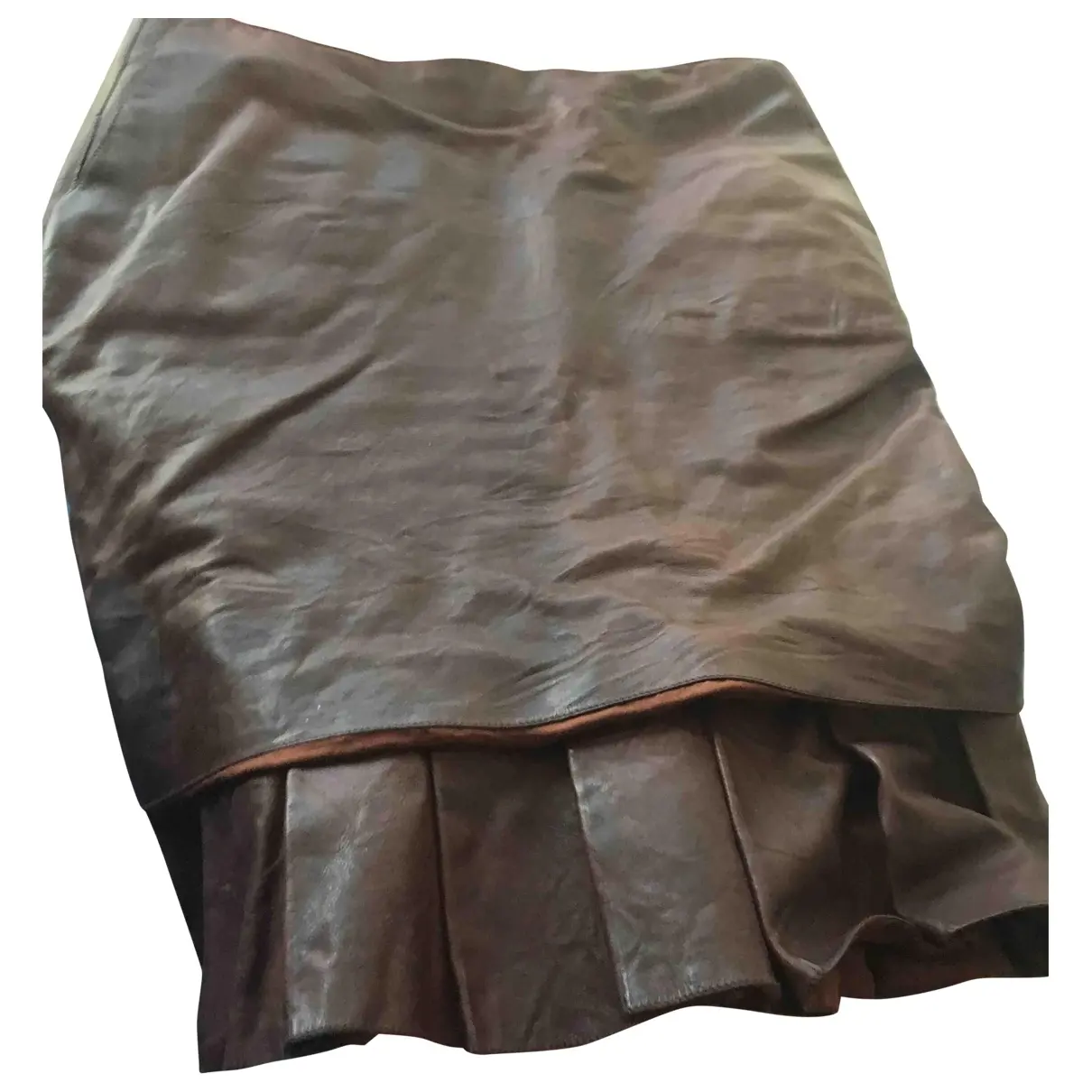 Leather mid-length skirt Hermès