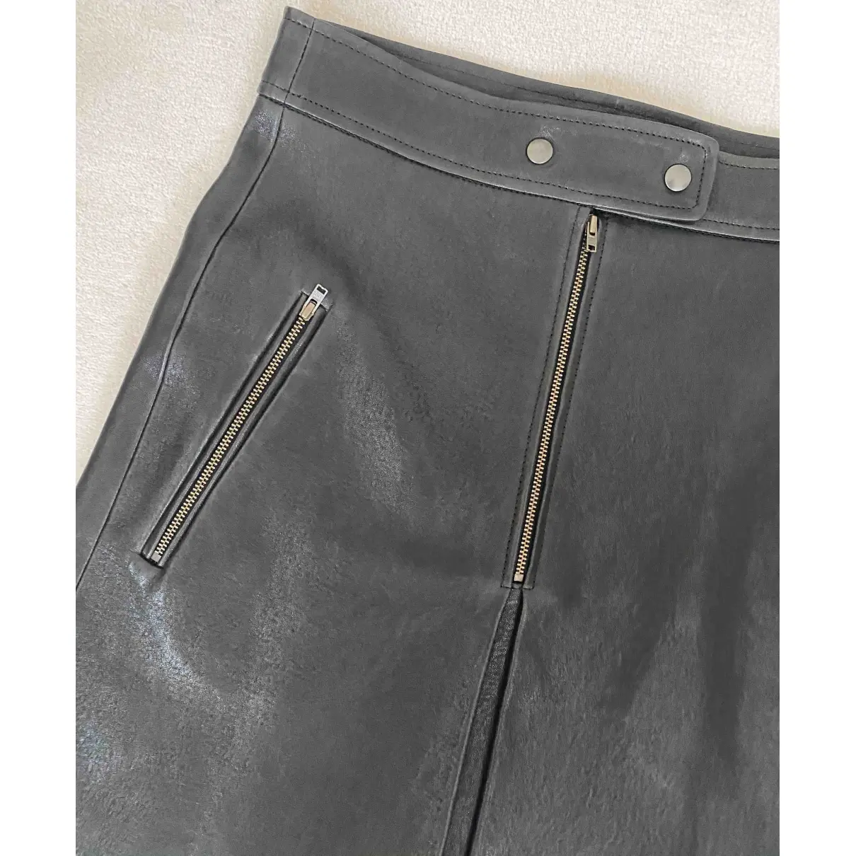 Leather mid-length skirt Isabel Marant