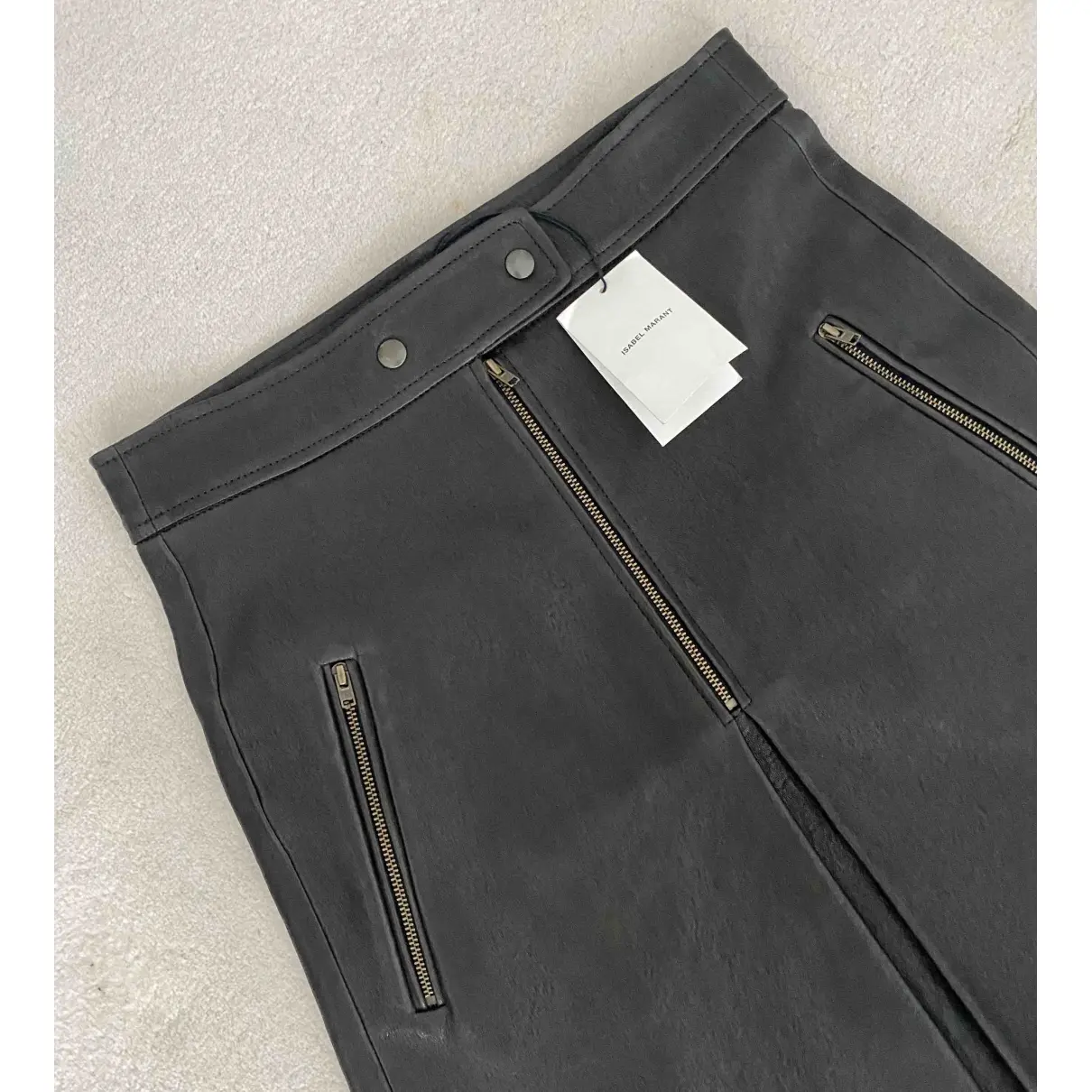 Leather mid-length skirt Isabel Marant