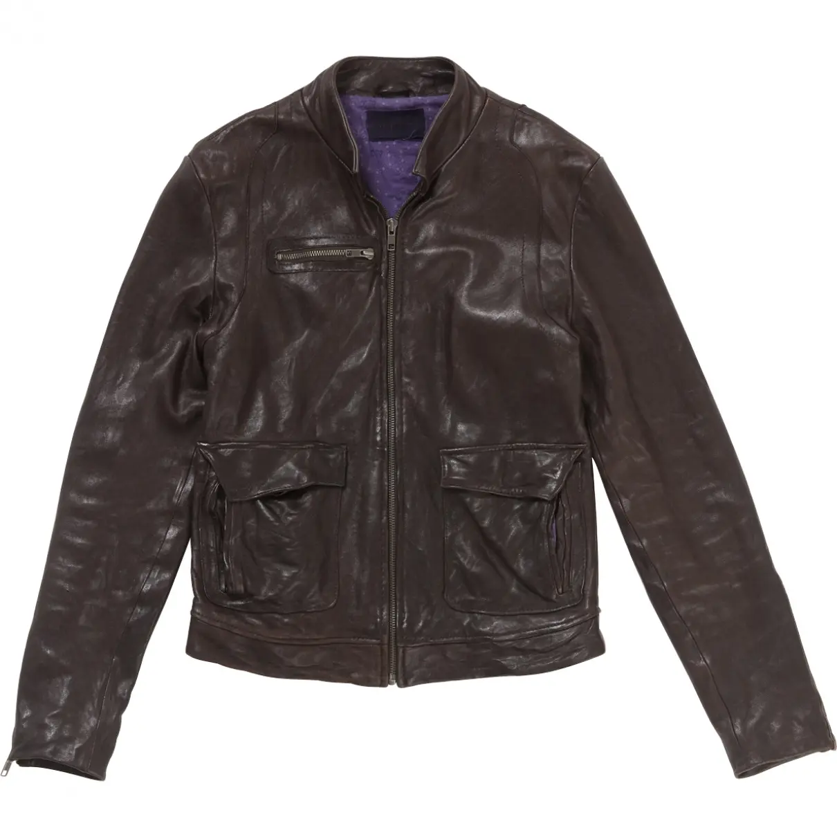 Brown Leather Biker jacket Zadig & Voltaire