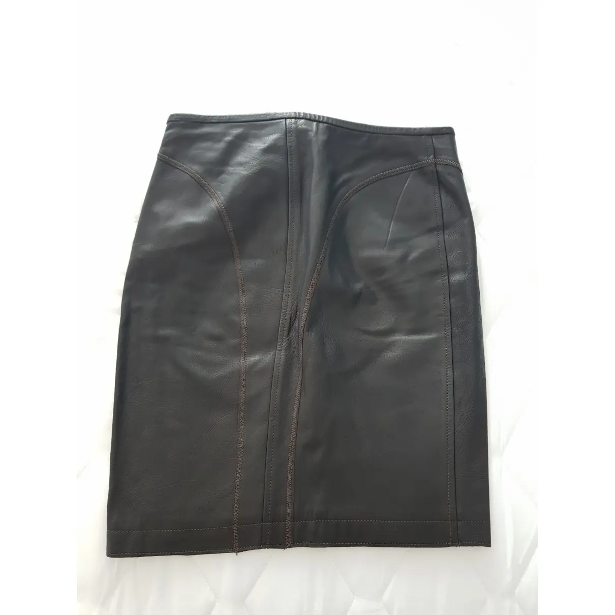Just Cavalli Leather mid-length skirt for sale