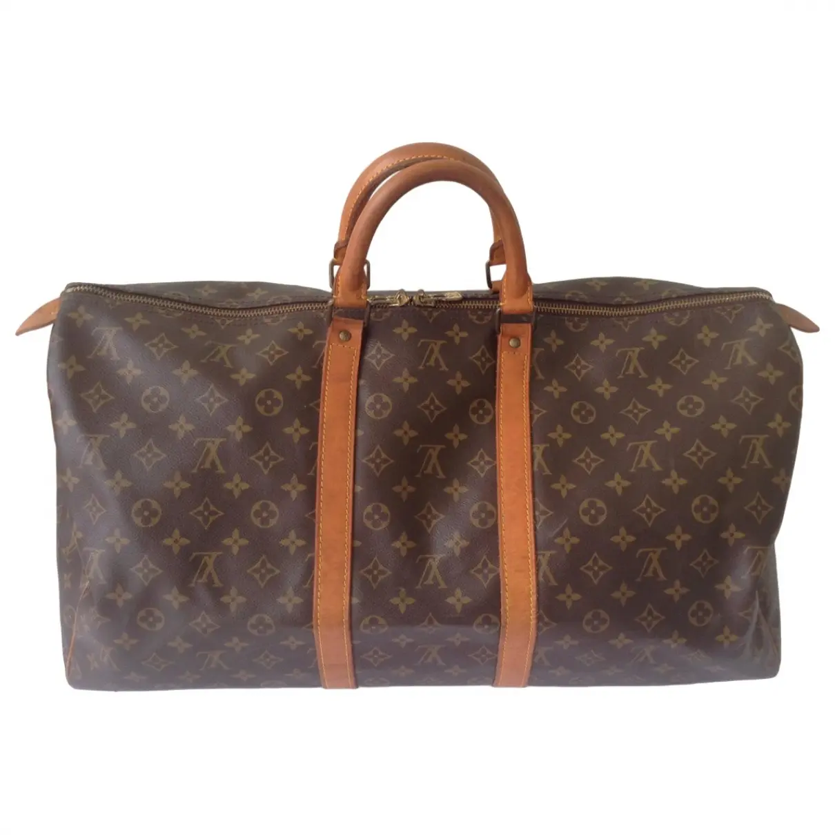 Keepall leather travel bag Louis Vuitton