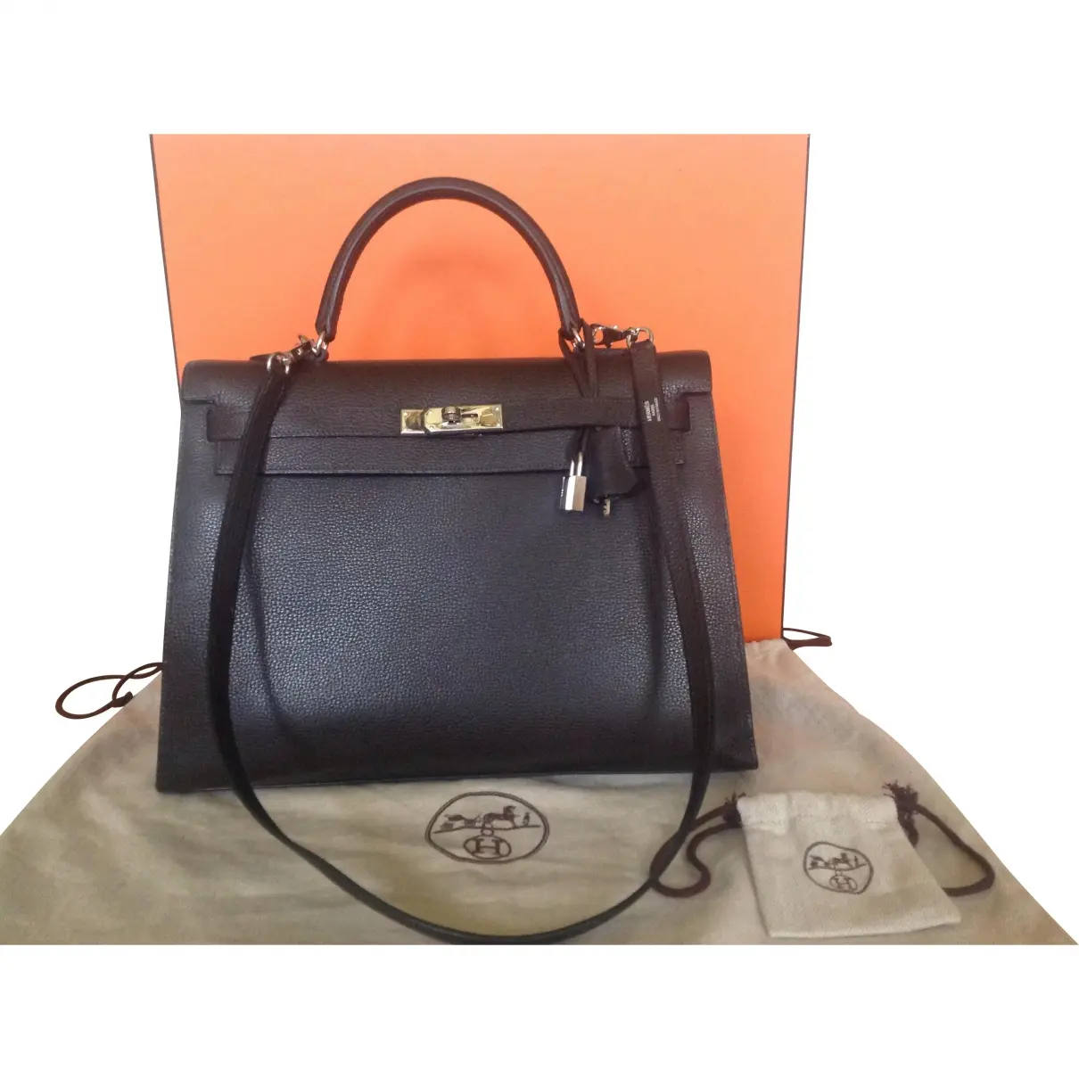 Brown Leather Handbag Hermès