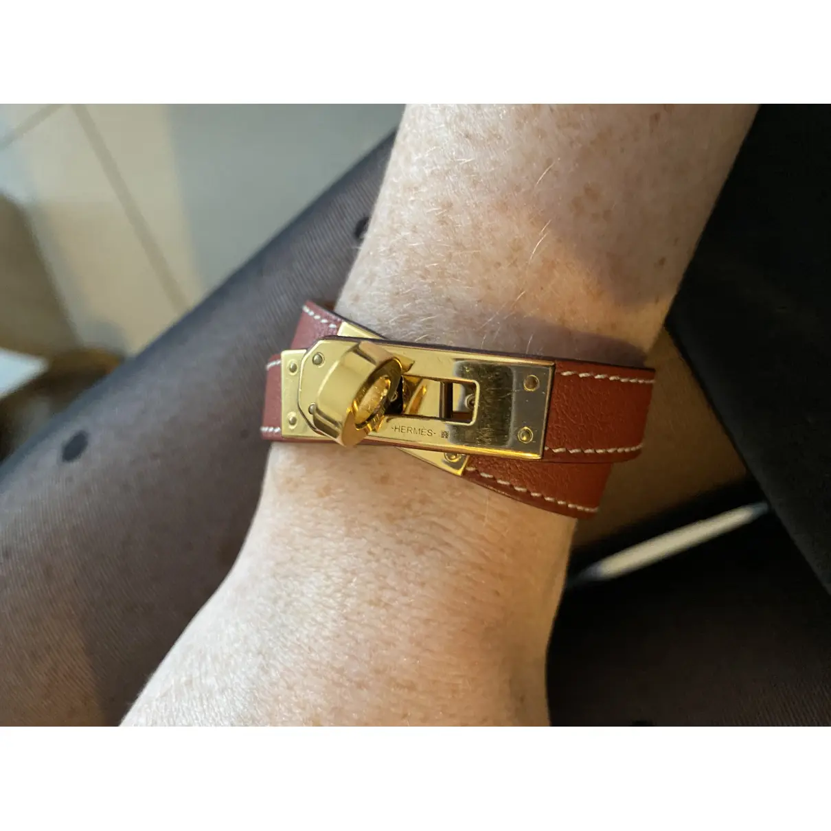 Kelly Double Tour leather bracelet Hermès