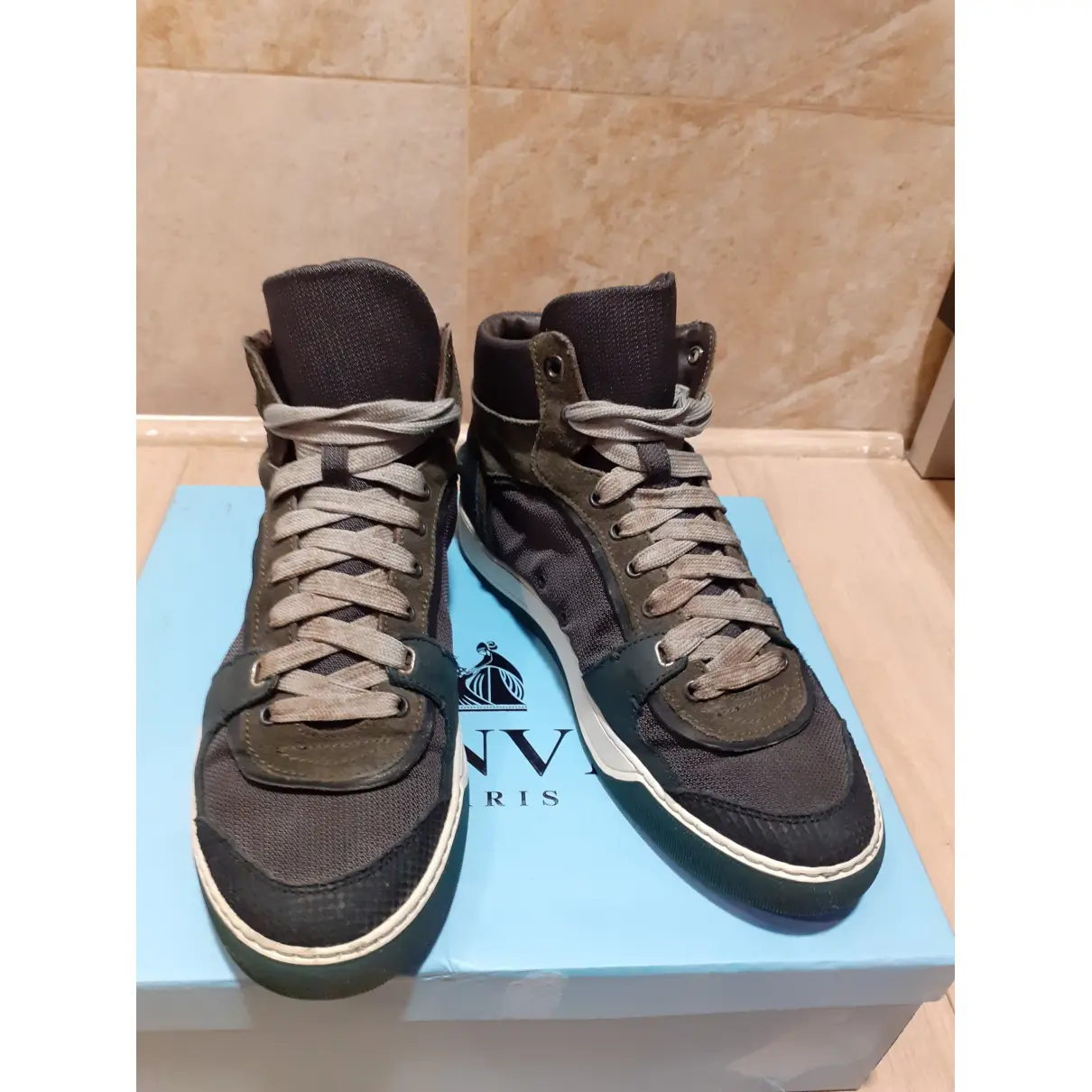 Buy Lanvin Leather high trainers online