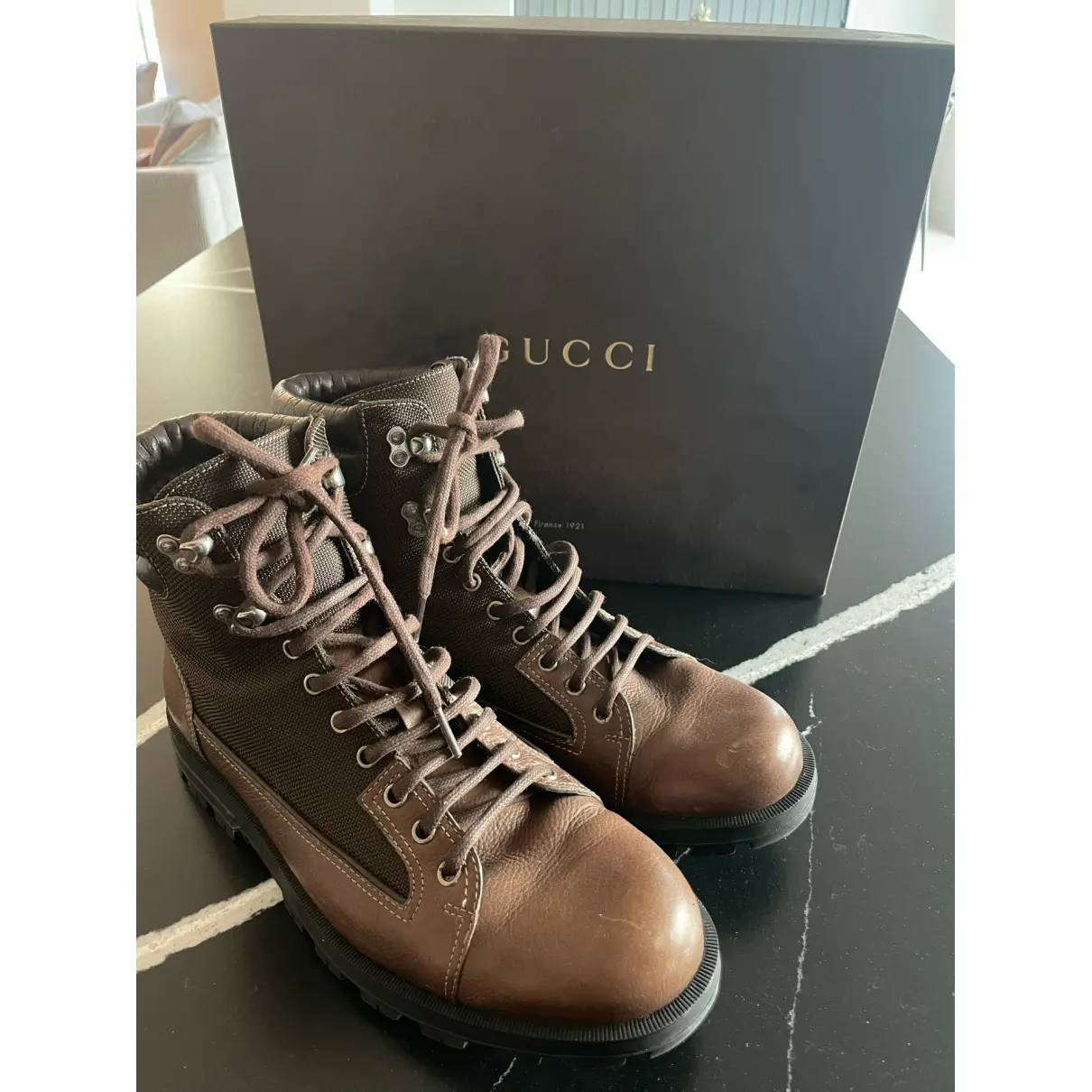 Buy Gucci Leon leather boots online