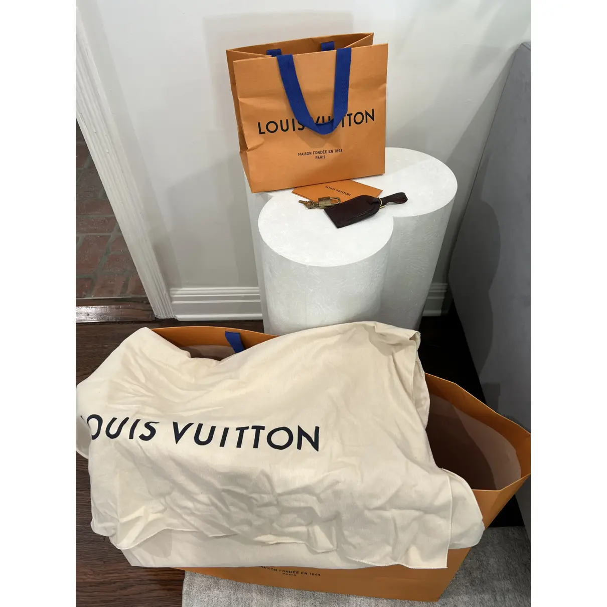 Leather travel bag Louis Vuitton