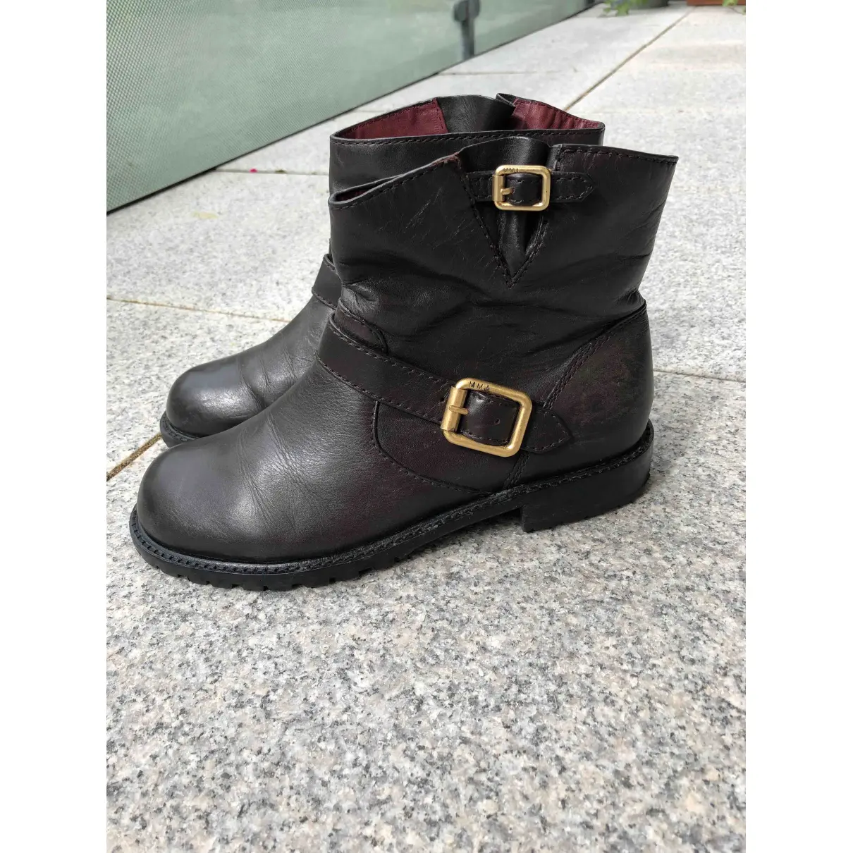 Buy Marc by Marc Jacobs Leather biker boots online