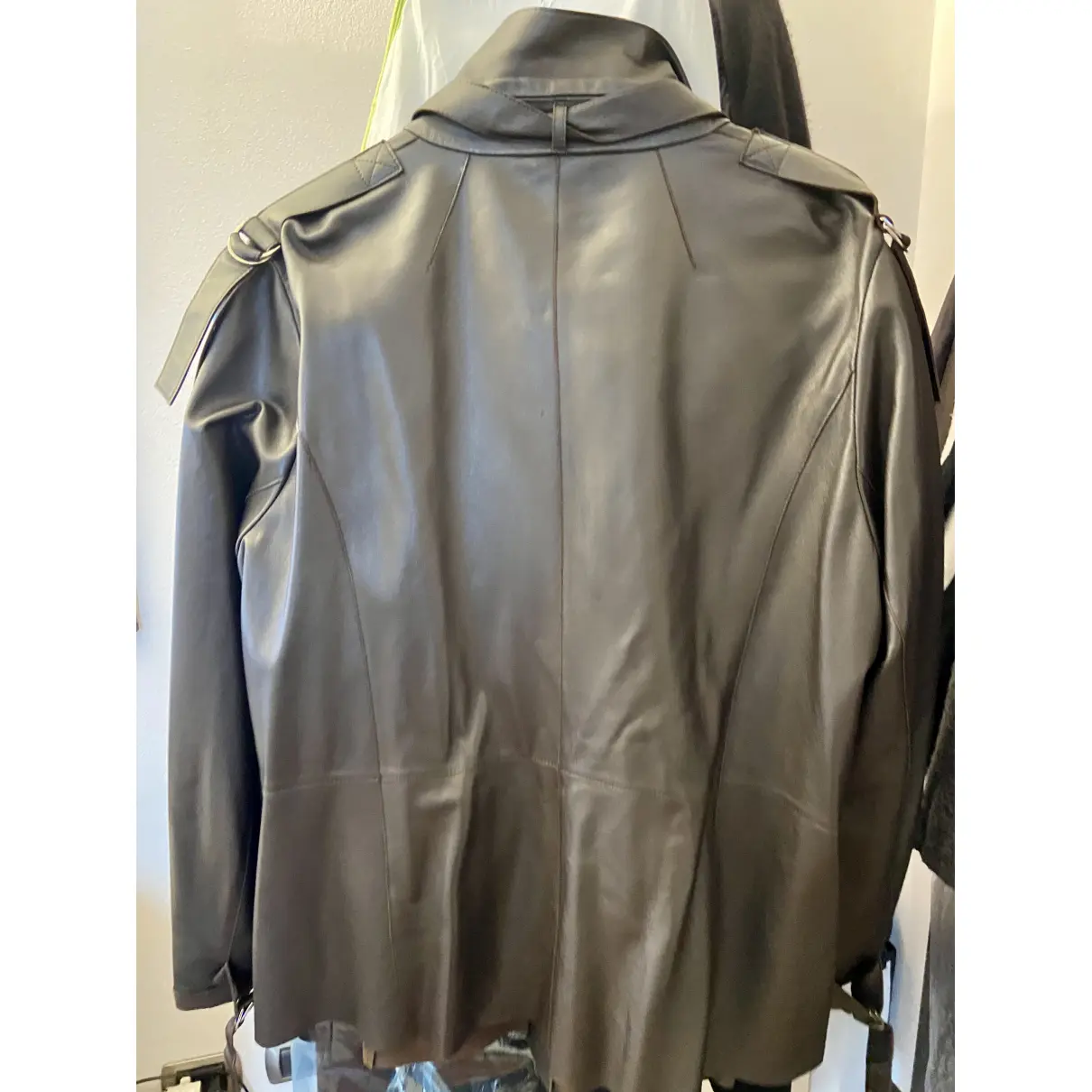 Buy MARINA RINALDI Leather biker jacket online