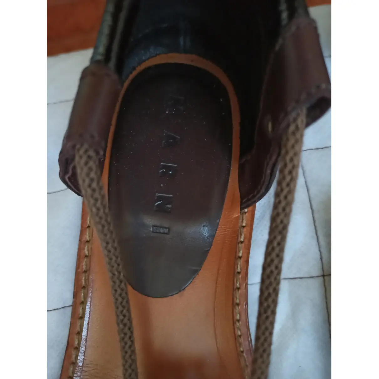 Leather flip flops Marni