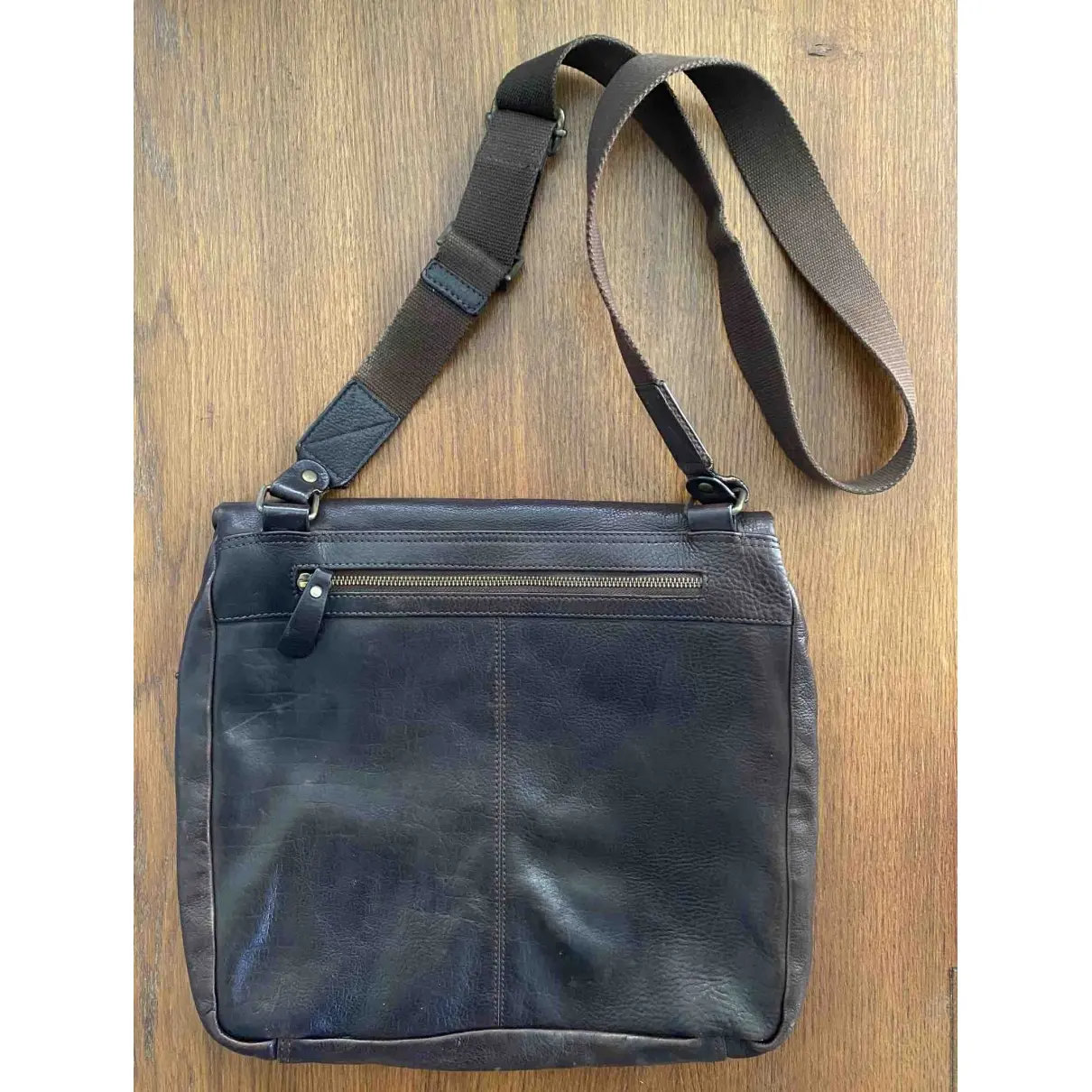 Leather satchel Massimo Dutti