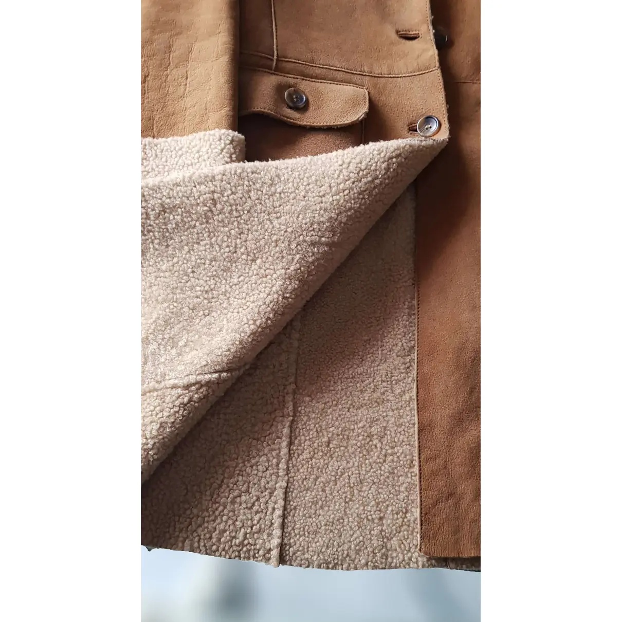 Leather coat Massimo Dutti - Vintage