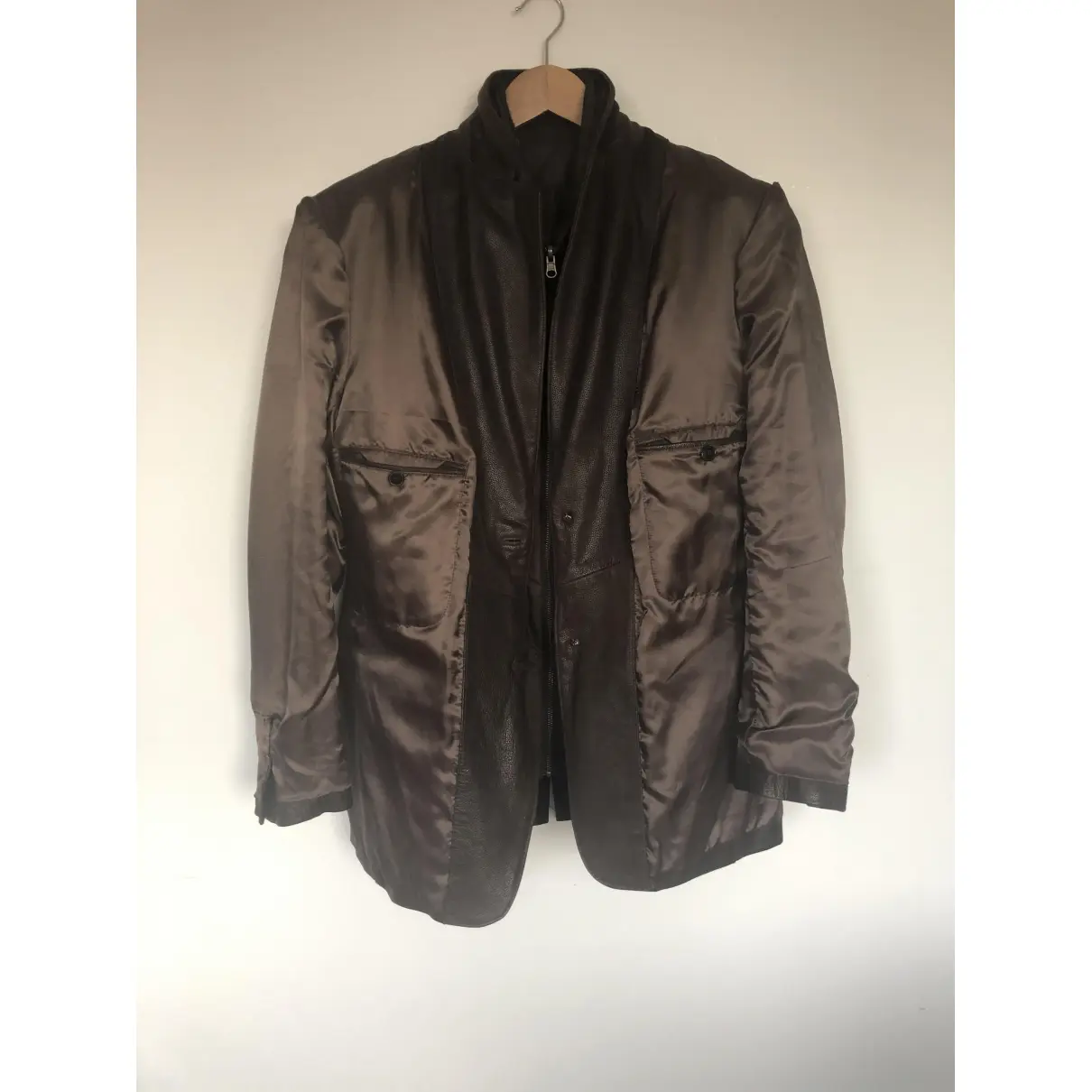 Leather coat Massimo Dutti
