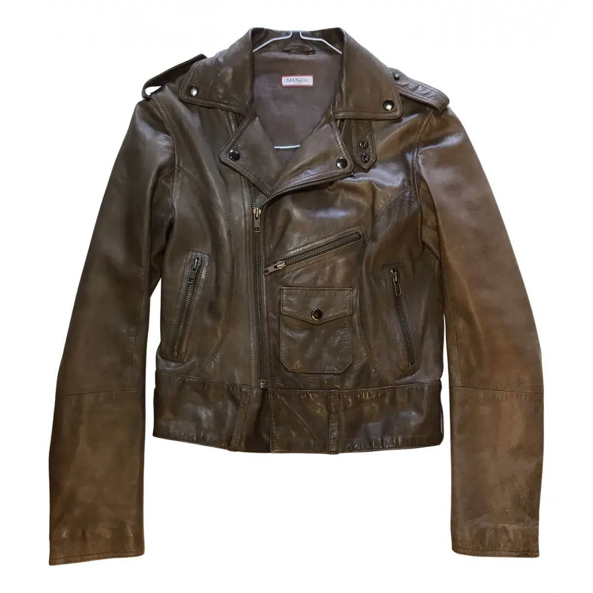 Leather biker jacket Max & Co