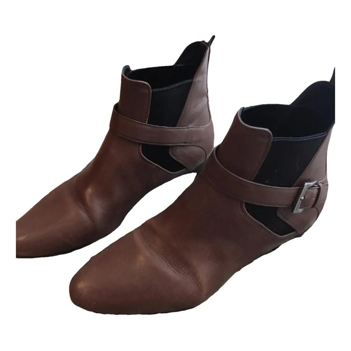 Leather buckled boots Miu Miu