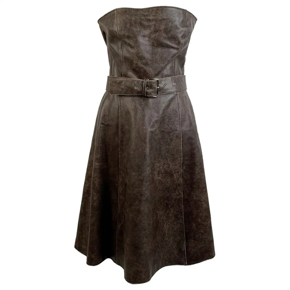 Leather mid-length dress Miu Miu - Vintage