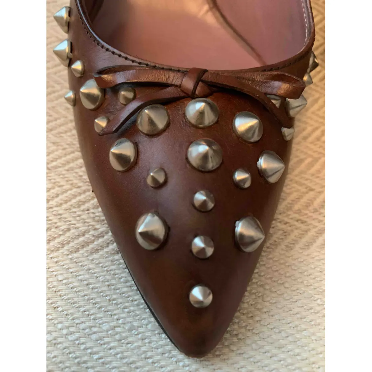 Leather heels Miu Miu - Vintage