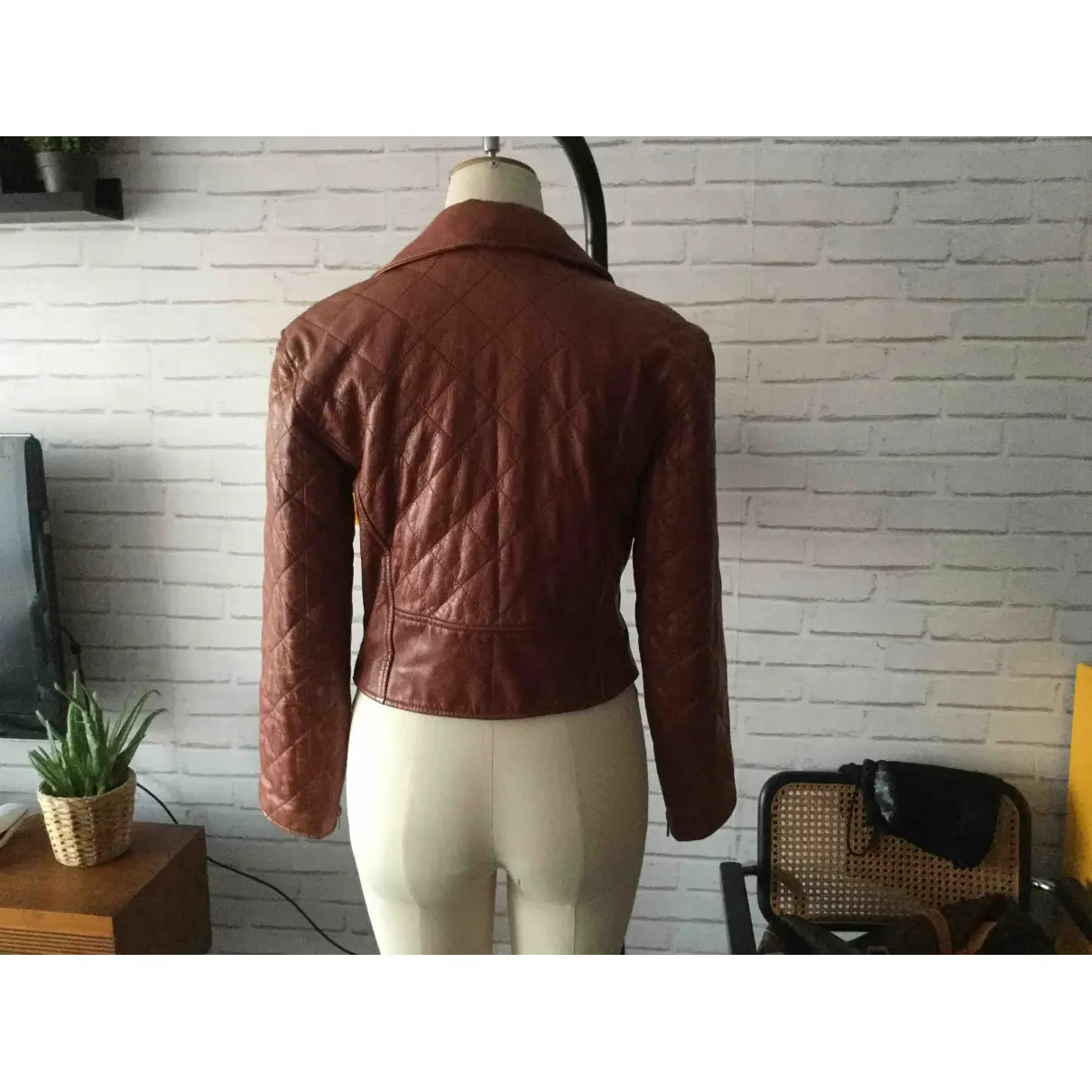 Buy Moschino Leather biker jacket online - Vintage