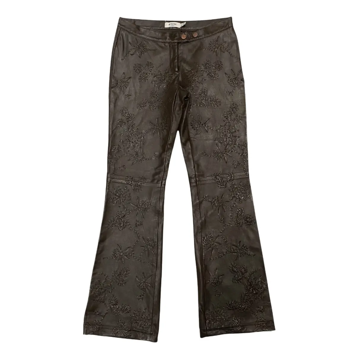 Leather straight pants Moschino - Vintage