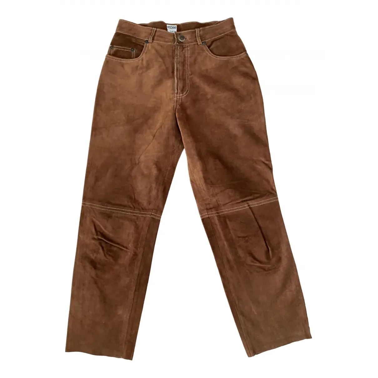 Leather straight pants Moschino - Vintage