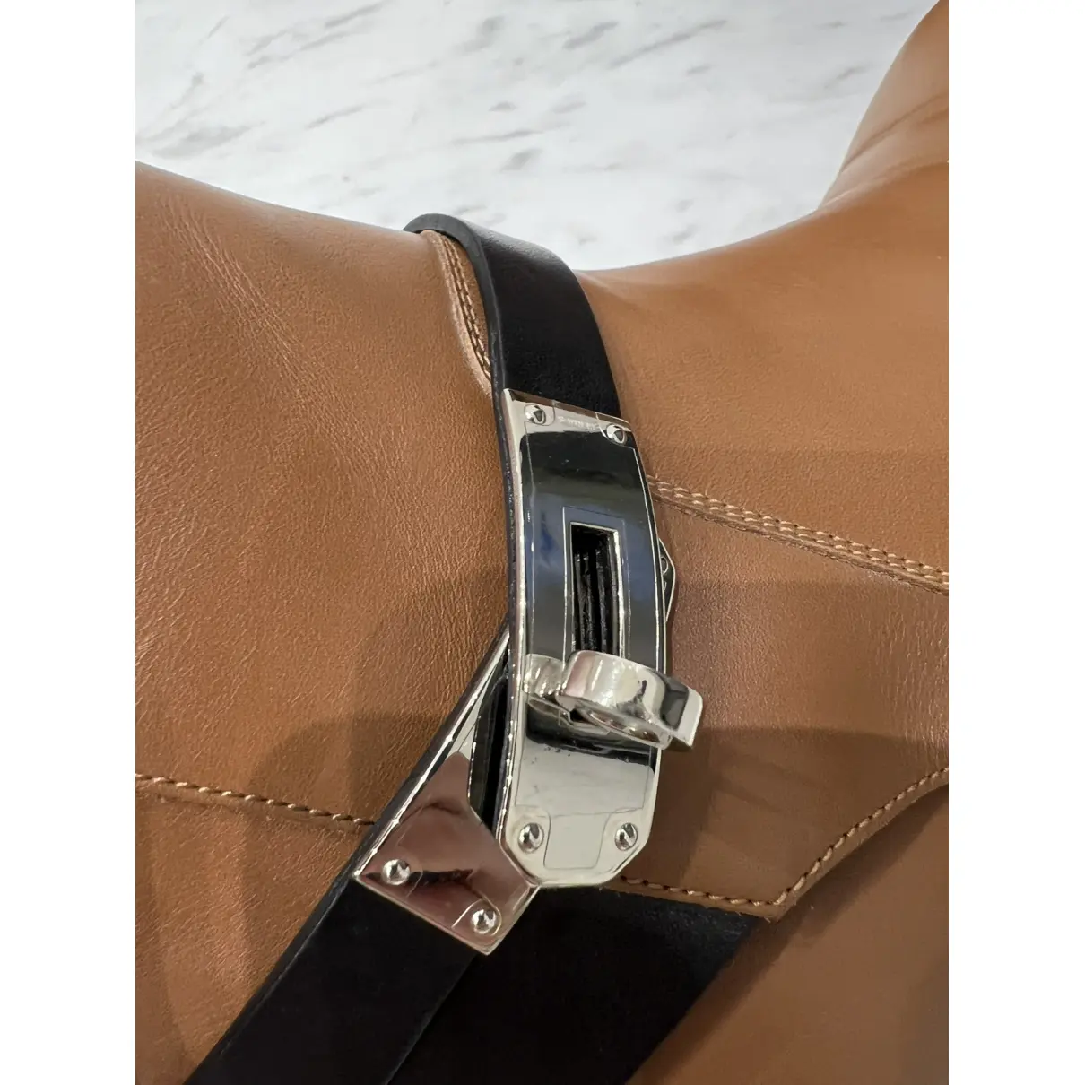 Néo leather buckled boots Hermès
