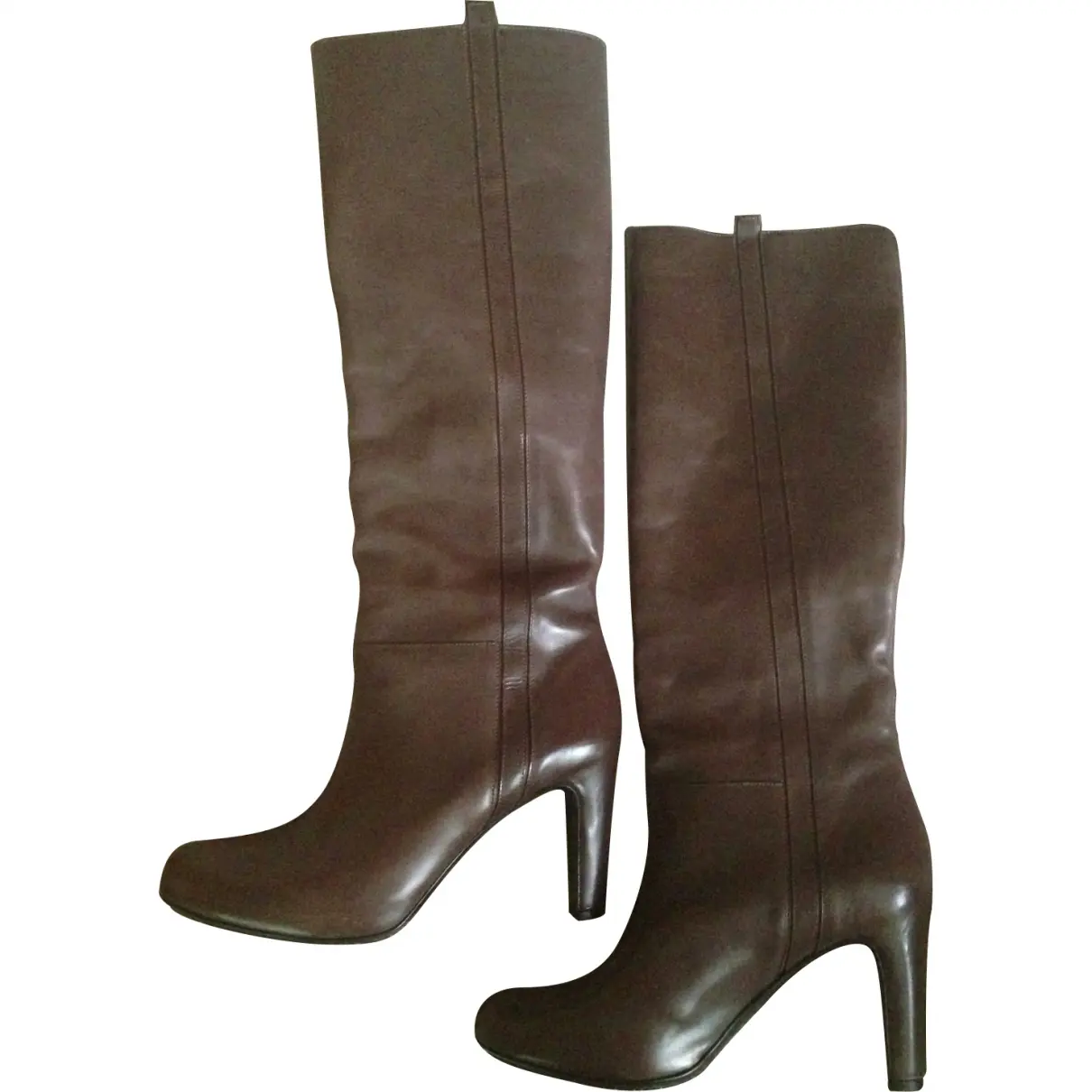 Brown Leather Boots Autre Marque