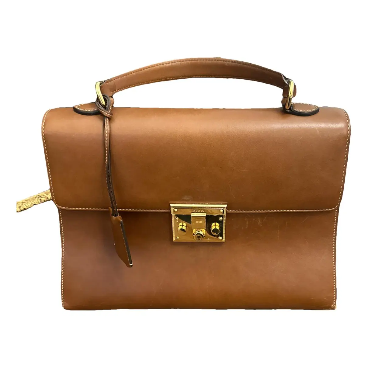 Padlock leather handbag