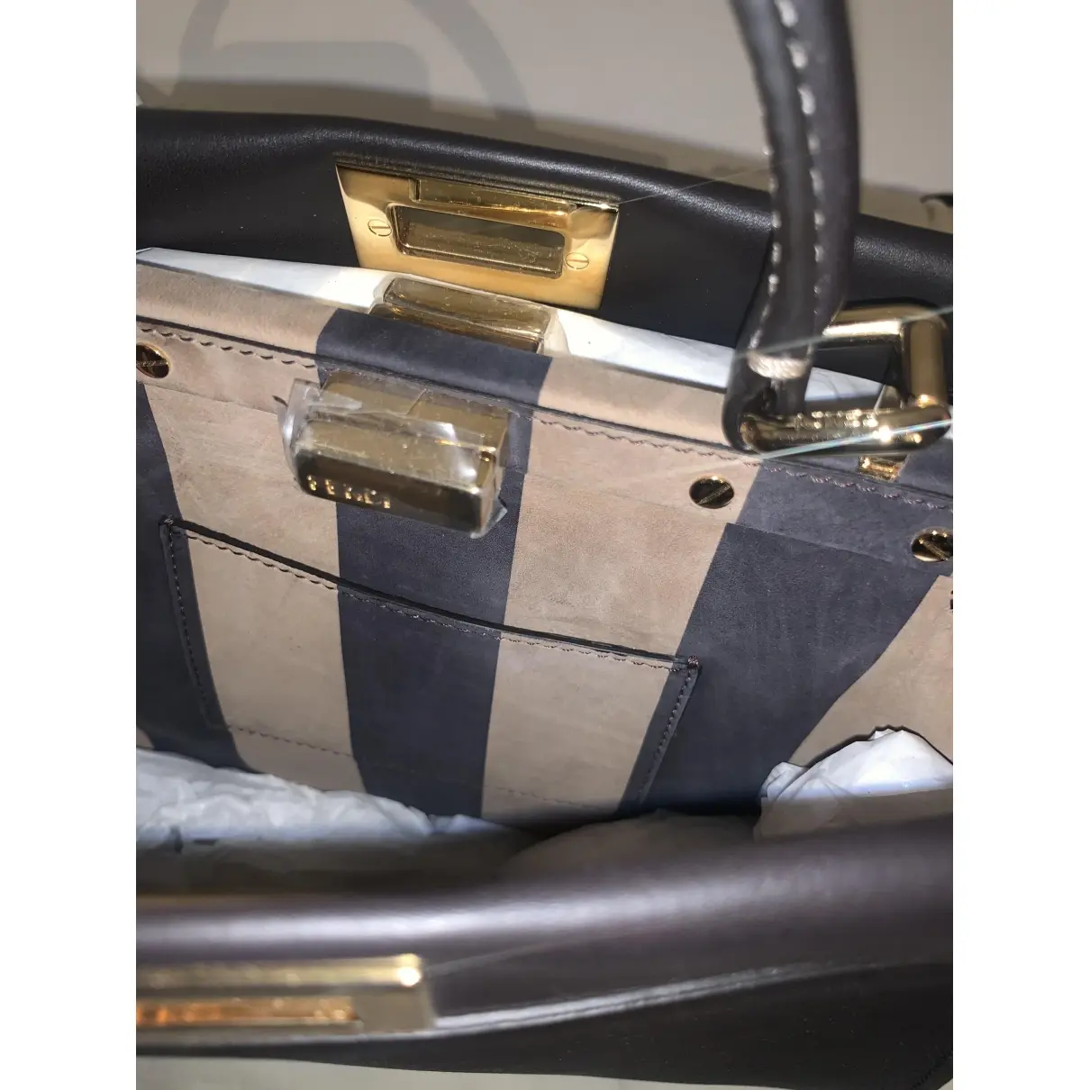 Buy Fendi Peekaboo mini pocket leather crossbody bag online