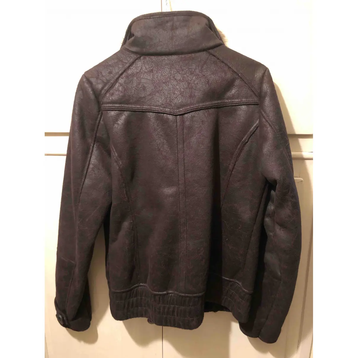 Buy PEPE JEANS Leather biker jacket online