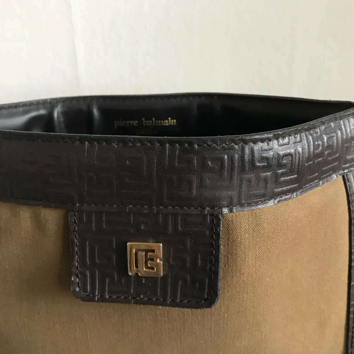 Leather clutch bag Pierre Balmain - Vintage