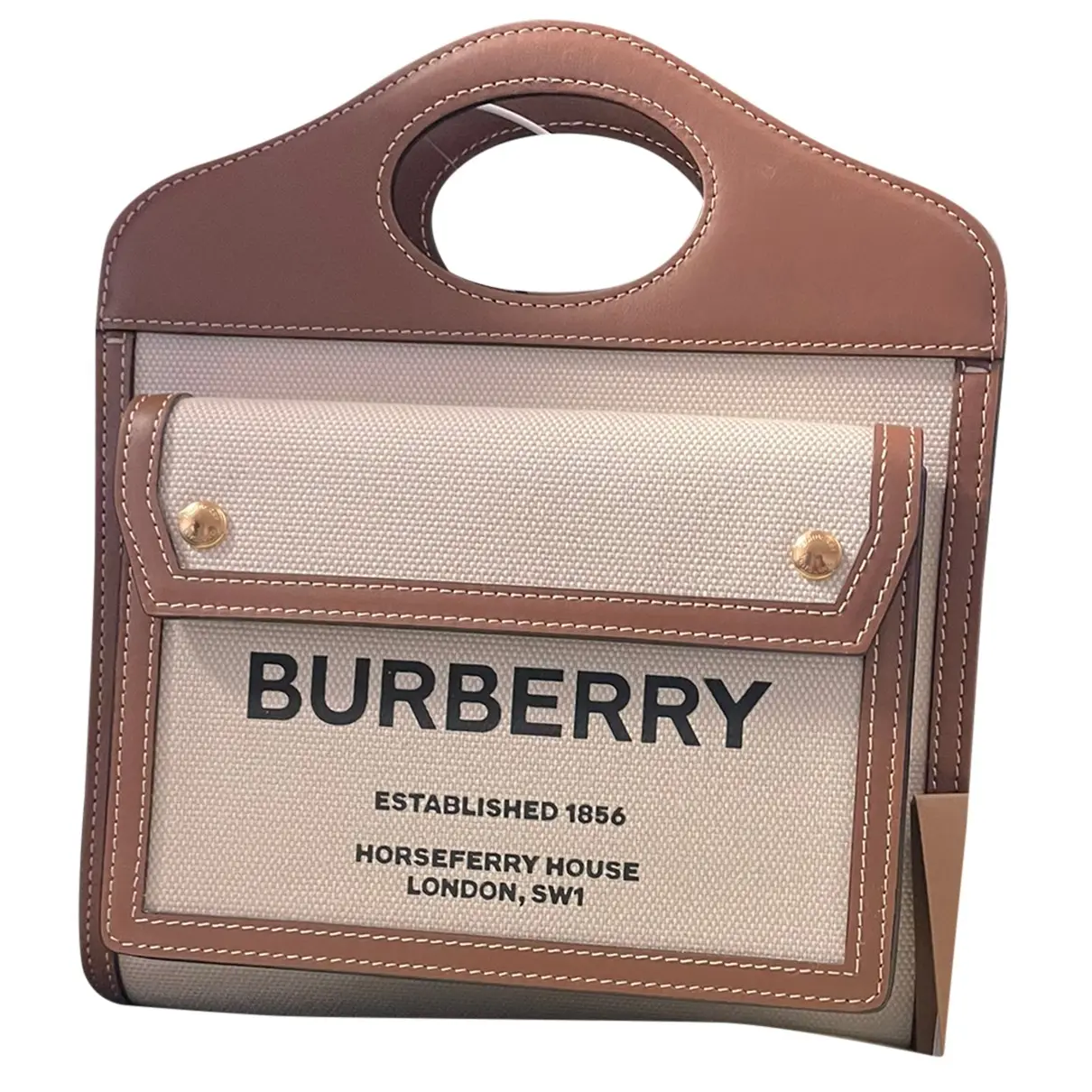 Pocket leather handbag Burberry