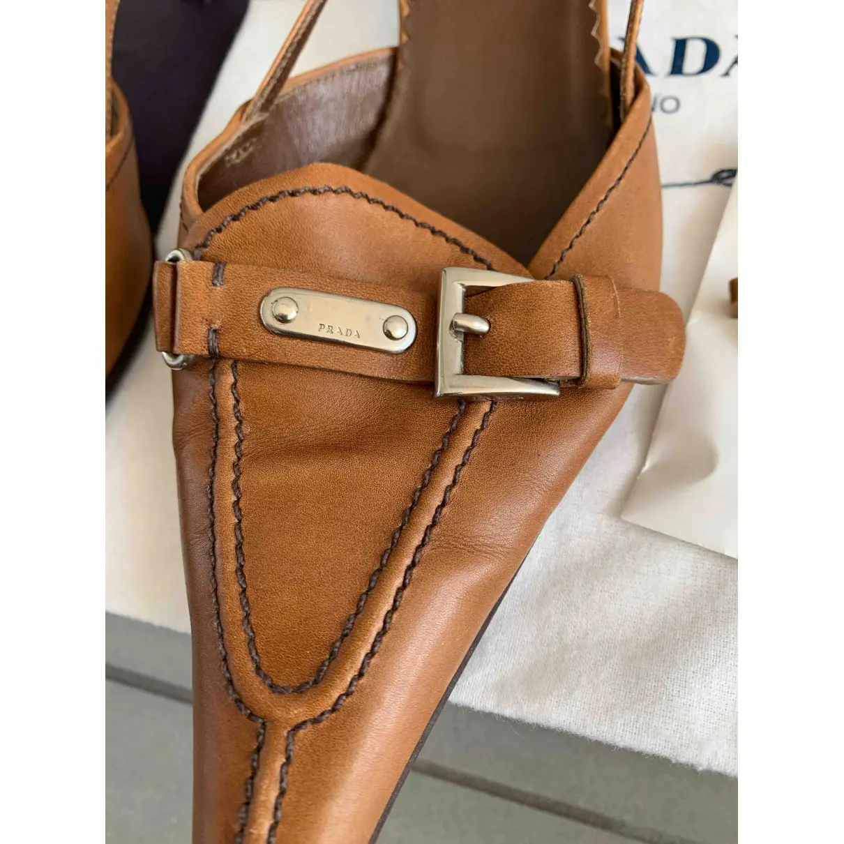 Leather sandals Prada