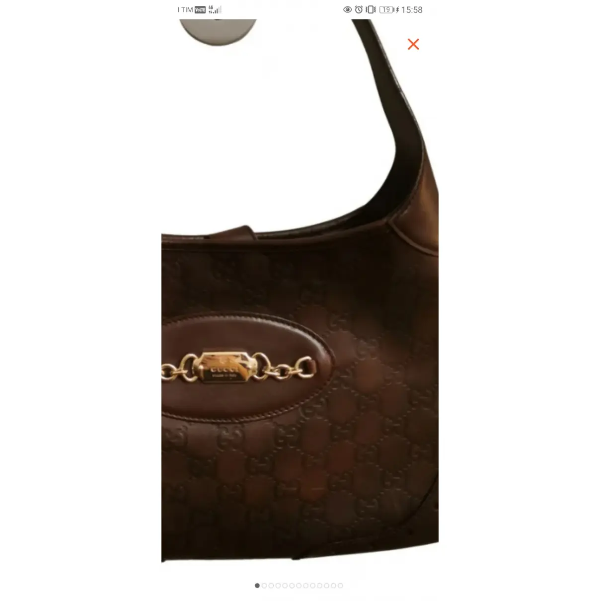 Punch leather handbag Gucci
