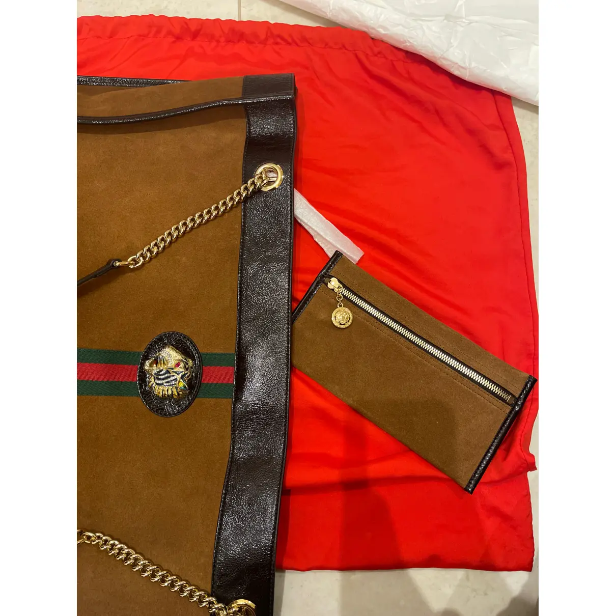 Rajah leather handbag Gucci