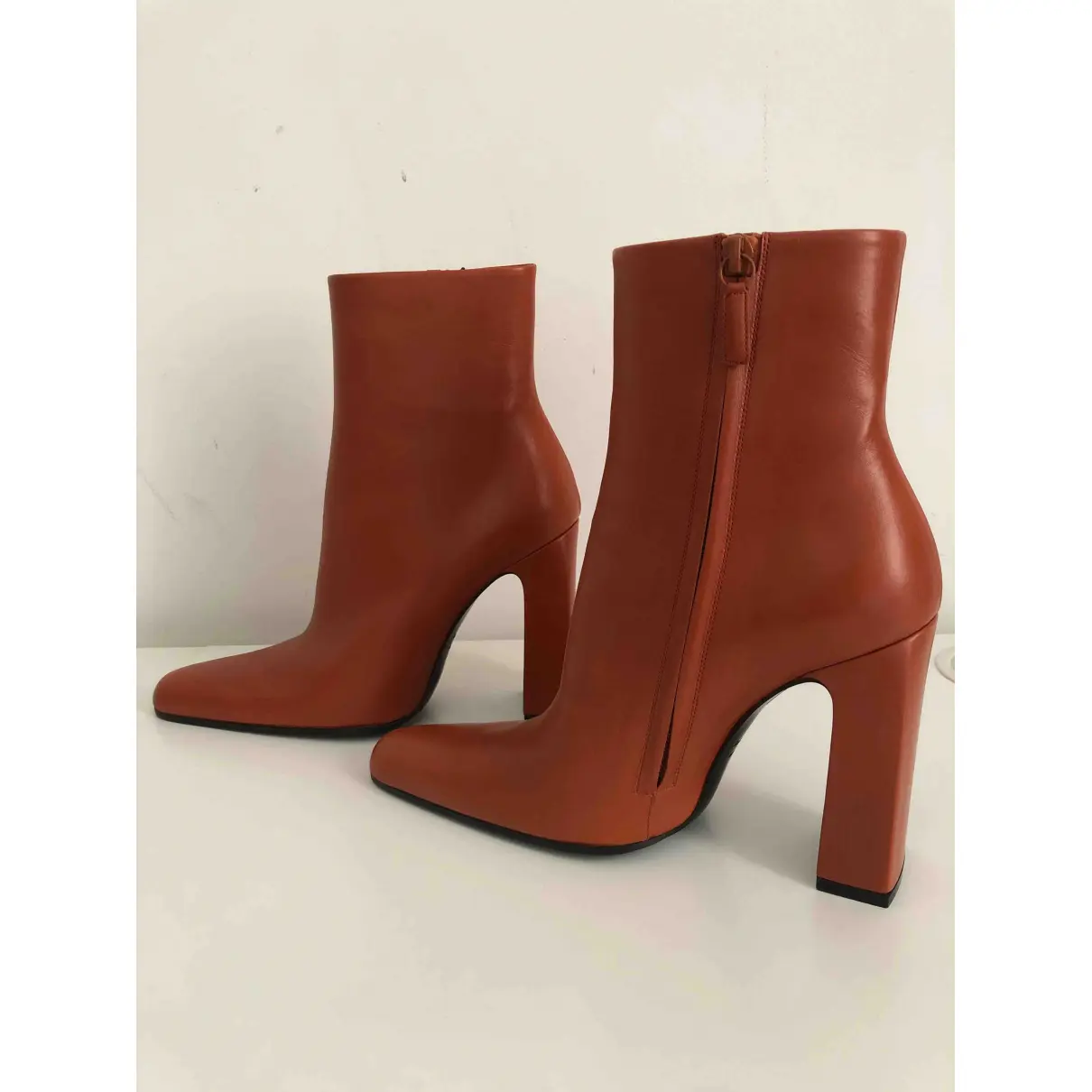 Round leather ankle boots Balenciaga