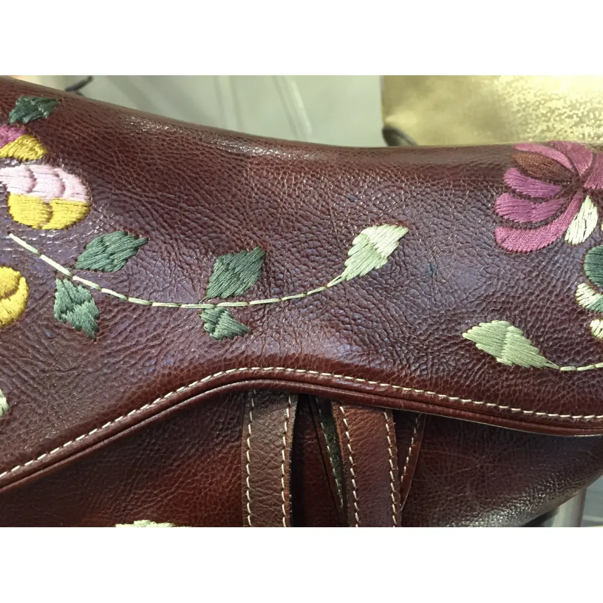 Saddle Vintage leather handbag Dior