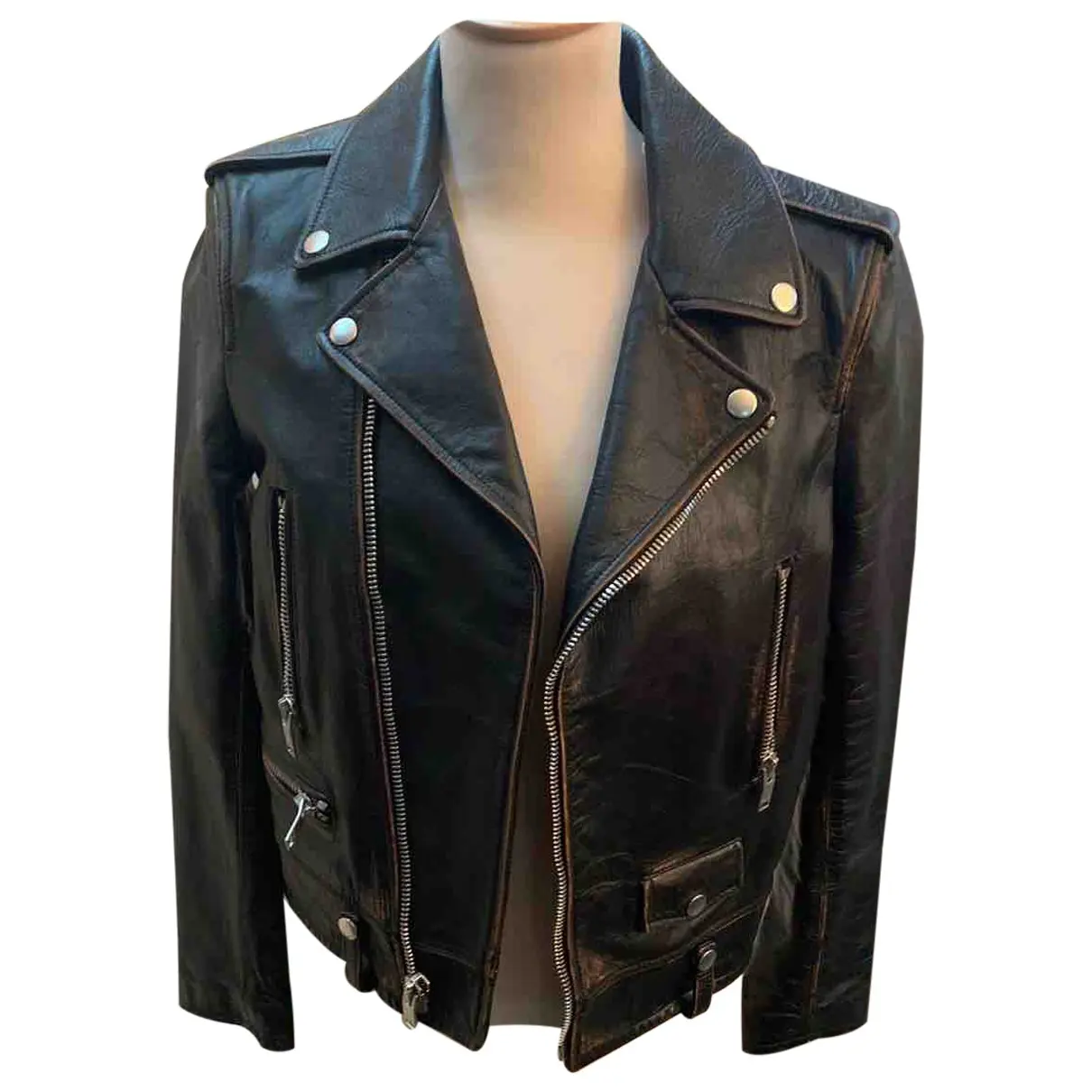 Leather biker jacket Saint Laurent