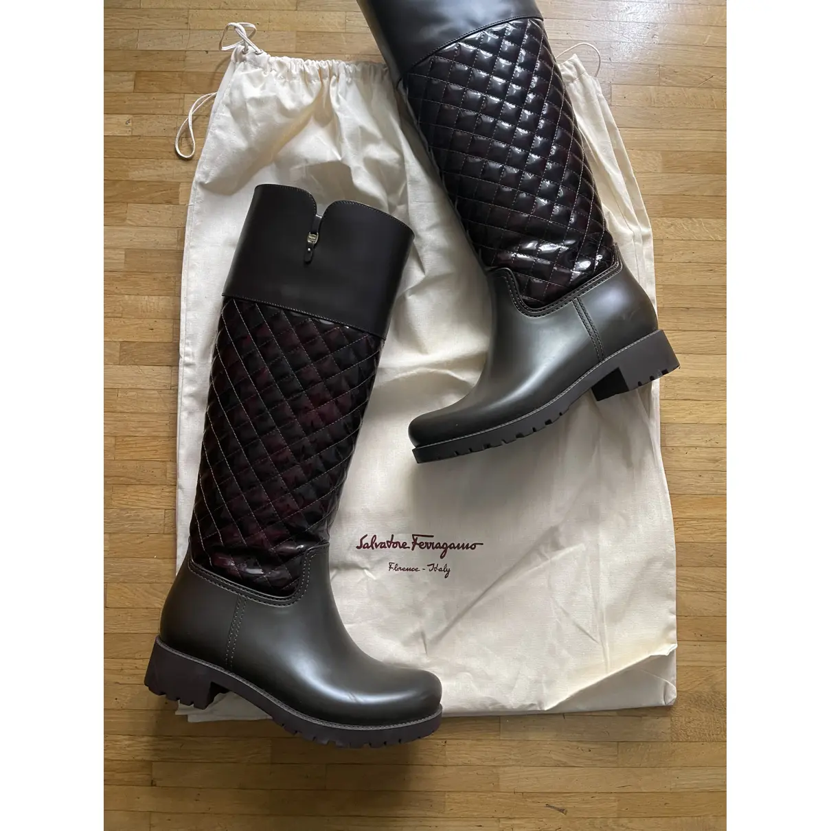 Leather wellington boots Salvatore Ferragamo
