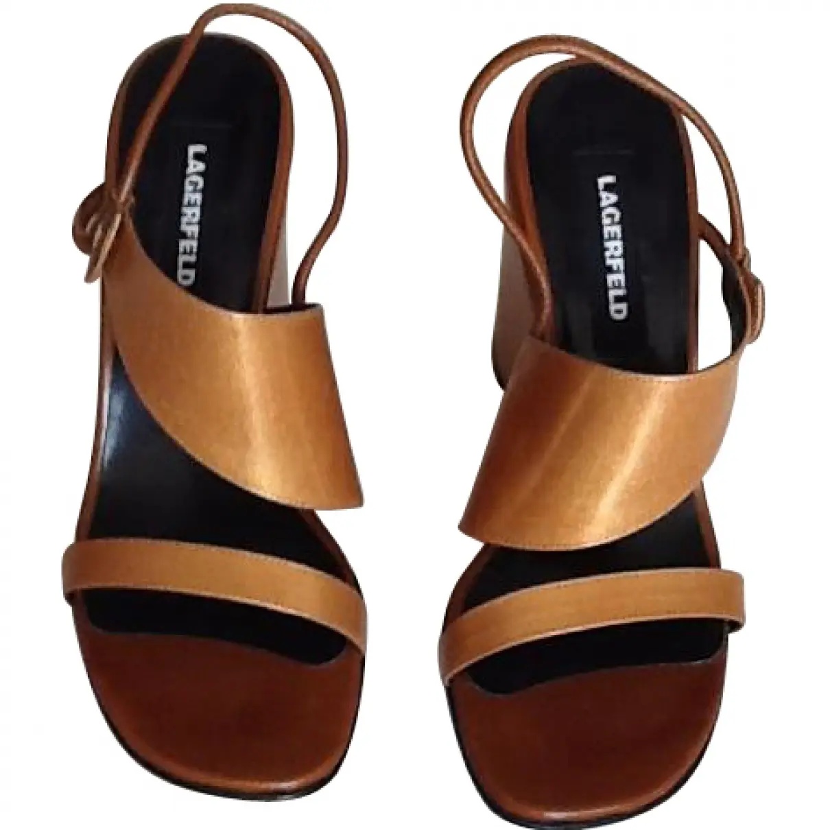 Brown Leather Sandals Karl Lagerfeld