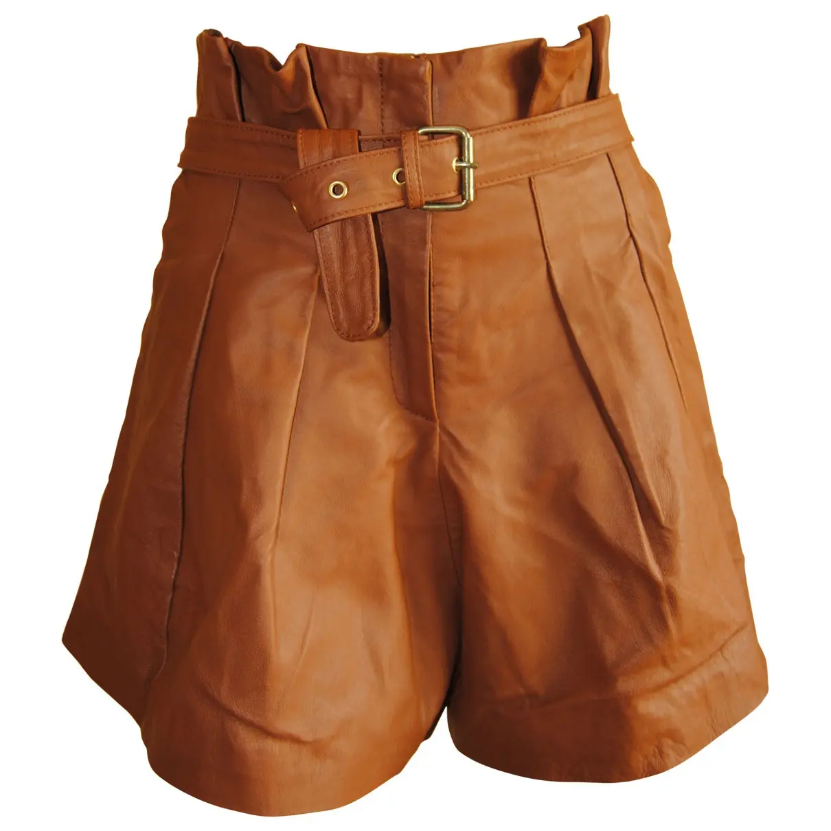 Brown Leather Shorts Tba