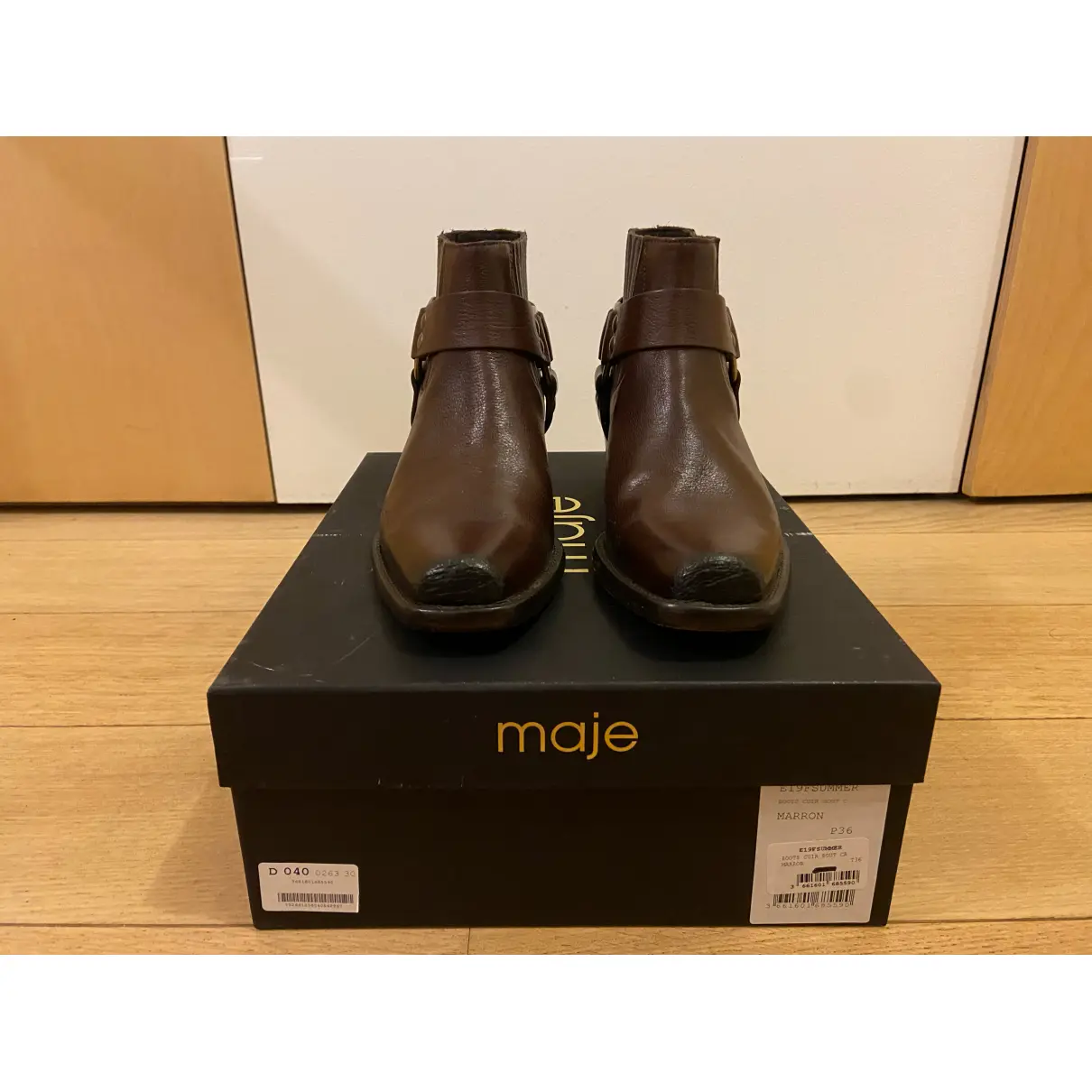 Buy Maje Spring Summer 2019 leather western boots online
