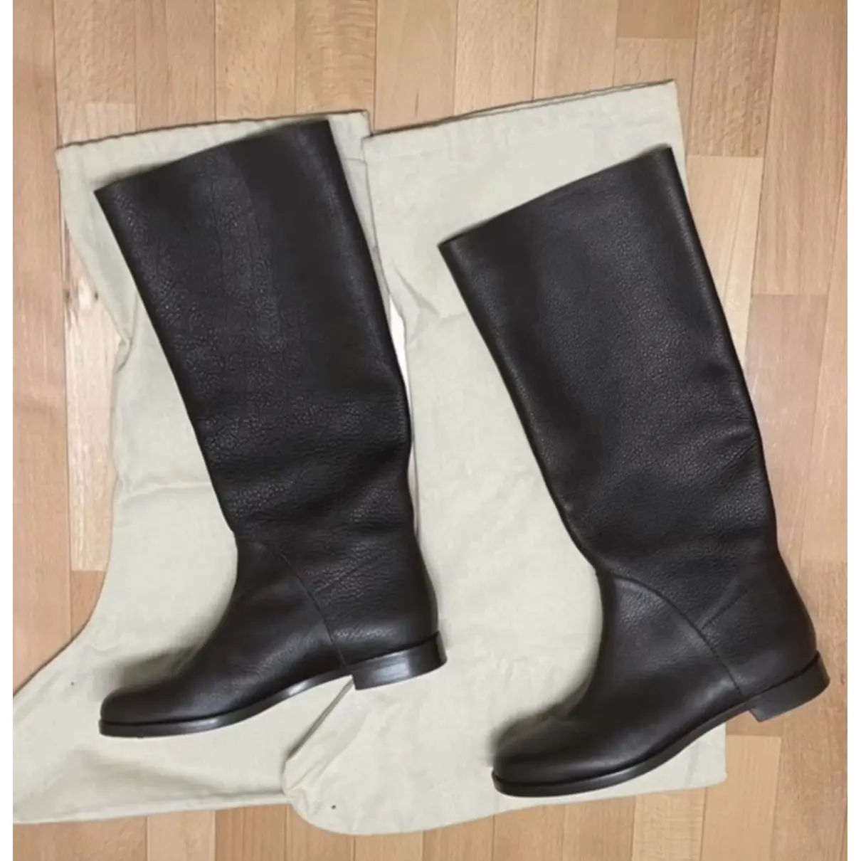 SR1 leather riding boots Sergio Rossi