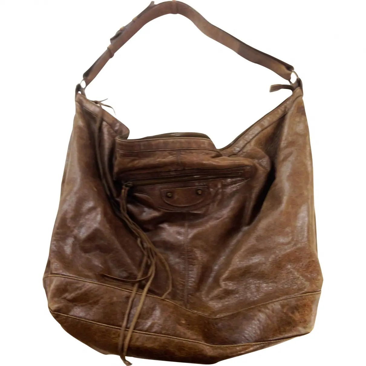 Brown Leather Travel bag Weekender Balenciaga