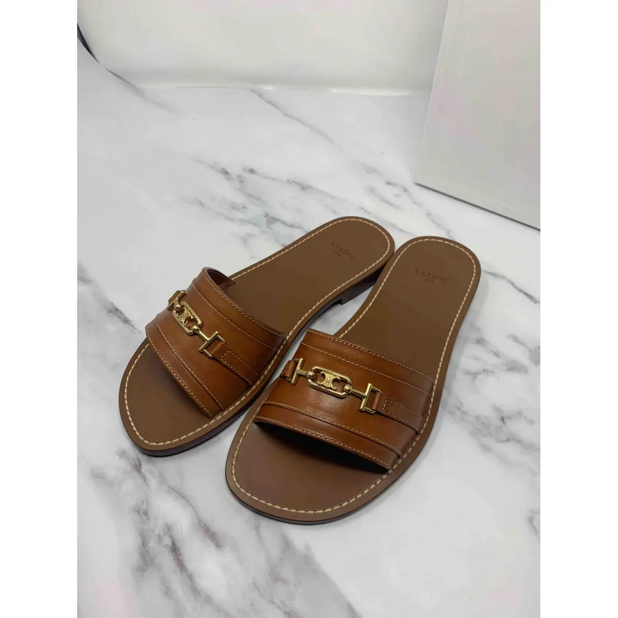 Triomphe leather mules Celine