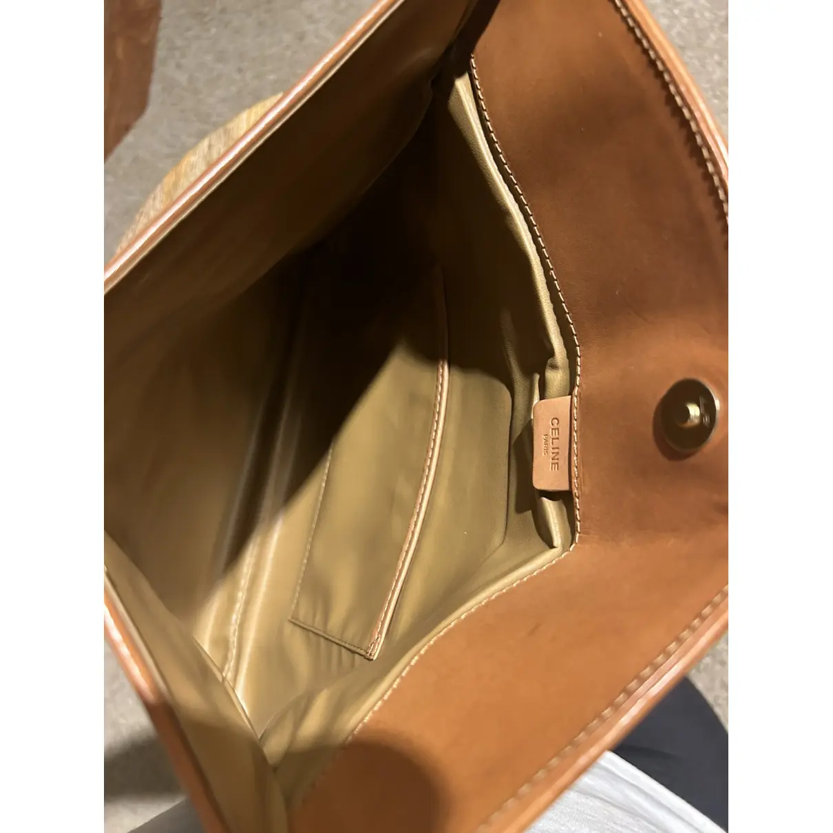 Triomphe Vintage leather clutch bag Celine - Vintage